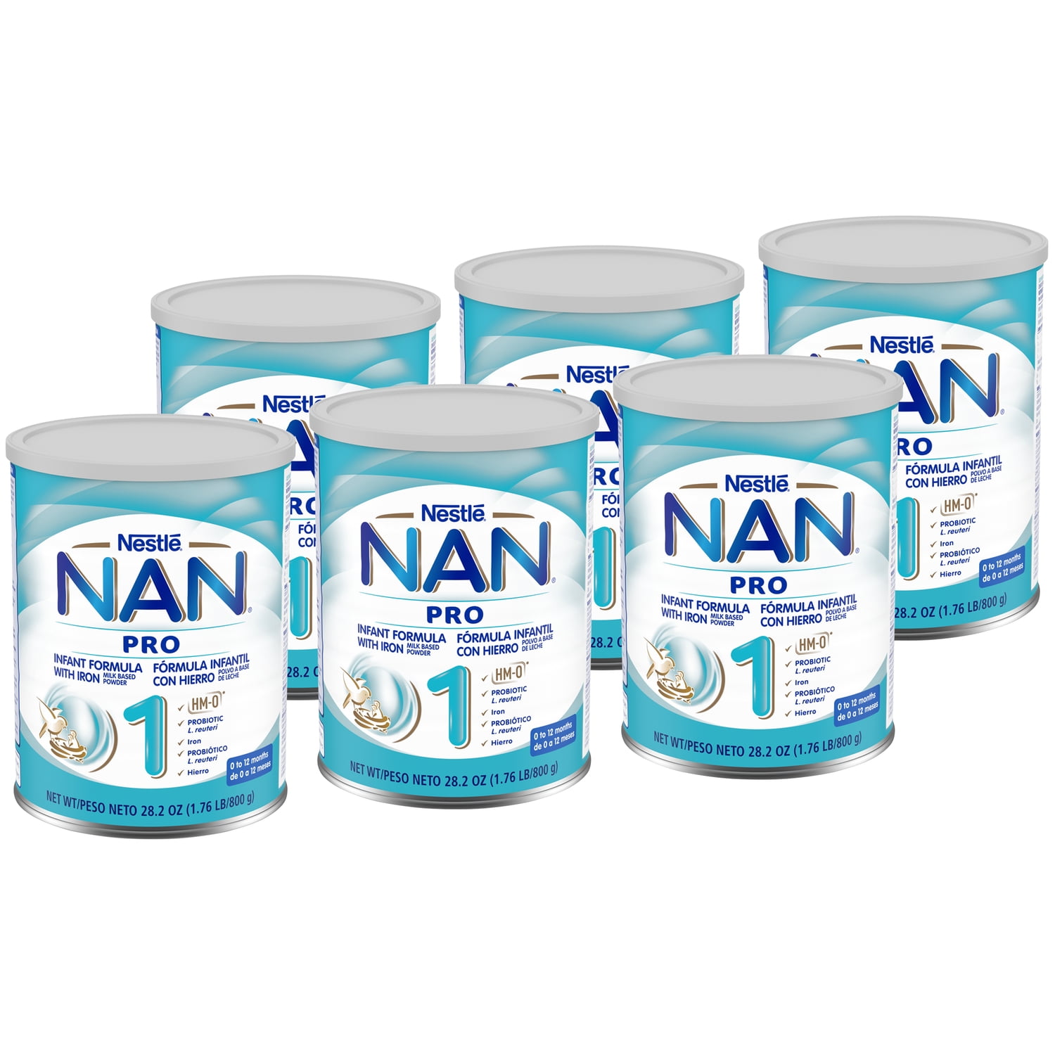 Intacto Año tanque Nestlé NAN Pro 1 Powder Infant Formula, 28.2 oz, Can, (Pack of 6), Iron -  Walmart.com
