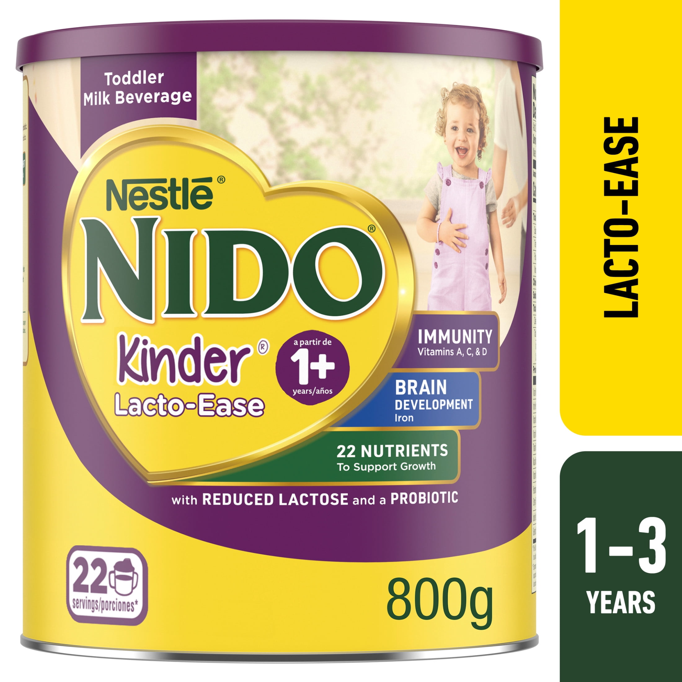 Nestl NIDO Lacto-Ease Toddler Milk Beverage Powder Mix, Reduced Lactose, 22 Servings per Container, 132 Total Servings, 6 Pack 28.1 oz