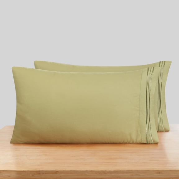 Nestl Pillow Cases, 1800 Series Luxury Soft Microfiber Queen/Standard Pillow Cases Set of 2 (20"x30"), Breathable & Easy Care Pillow Covers, Sage Green