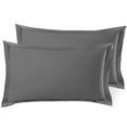 thumbnail image 1 of Nestl Pillow Sham Set of 2, Premium 1800 Series Double Brushed Bed Pillow Cases, Charcoal Stone Gray, King 20" X 36", 1 of 5