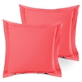 thumbnail image 1 of Nestl Pillow Sham Set of 2, Premium 1800 Series Double Brushed Bed Pillow Cases, Coral Pink, Euro 18" X 18", 1 of 5