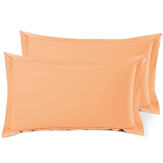 Nestl Pillow Sham Set of 2, Premium 1800 Series Double Brushed Bed Pillow Cases, Light Apricot Orange, King 20" X 36"