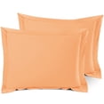 thumbnail image 1 of Nestl Pillow Sham Set of 2, Premium 1800 Series Double Brushed Bed Pillow Cases, Light Apricot Orange, Standard 20" X 26", 1 of 5