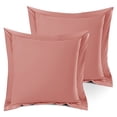 thumbnail image 1 of Nestl Pillow Sham Set of 2, Premium 1800 Series Double Brushed Bed Pillow Cases, Misty Rose, Euro 18" X 18", 1 of 5