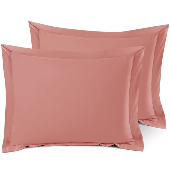 Nestl Pillow Sham Set of 2, Premium 1800 Series Double Brushed Bed Pillow Cases, Misty Rose, Standard 20" X 26"