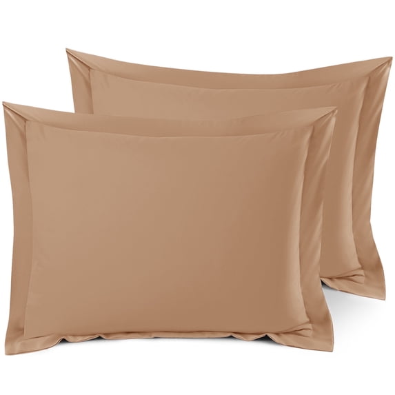 Nestl Pillow Sham Set of 2, Premium 1800 Series Double Brushed Bed Pillow Cases, Mocha Light Brown, Standard 20" X 26"