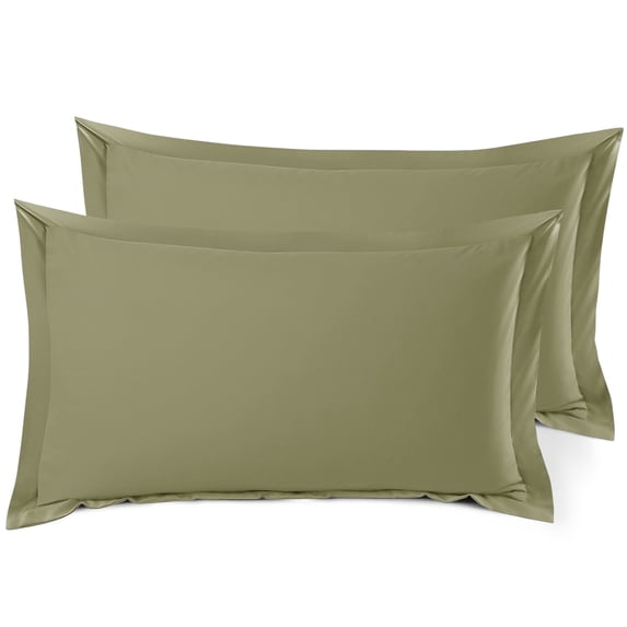 Nestl Pillow Sham Set of 2, Premium 1800 Series Double Brushed Bed Pillow Cases, Sage Green, King 20" X 36"