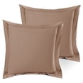 thumbnail image 1 of Nestl Pillow Sham Set of 2, Premium 1800 Series Double Brushed Bed Pillow Cases, Taupe Sand, Euro 18" X 18", 1 of 5