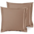 thumbnail image 1 of Nestl Pillow Sham Set of 2, Premium 1800 Series Double Brushed Bed Pillow Cases, Taupe Sand, Euro 26" X 26", 1 of 5