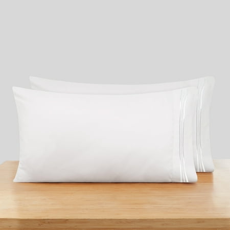 Nestl King Pillow Cases, 1800 Series Luxury Soft Microfiber King Size Pillow Cases Set of 2 (20"x40"), Breathable & Easy Care Pillow Covers, White