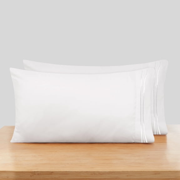 Nestl King Pillow Cases, 1800 Series Luxury Soft Microfiber King Size Pillow Cases Set of 2 (20"x40"), Breathable & Easy Care Pillow Covers, White