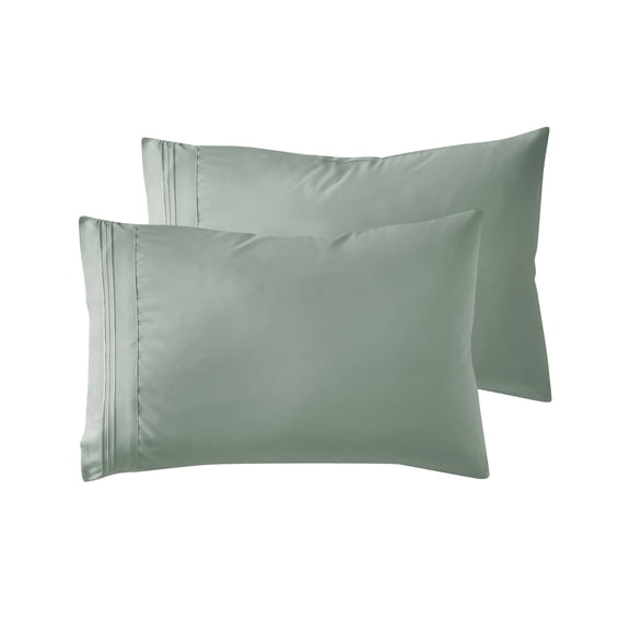 Nestl Pillow Cases, 1800 Series Luxury Soft Microfiber Queen/Standard Pillow Cases Set of 2 (20"x30"), Breathable & Easy Care Pillow Covers, Sage Green