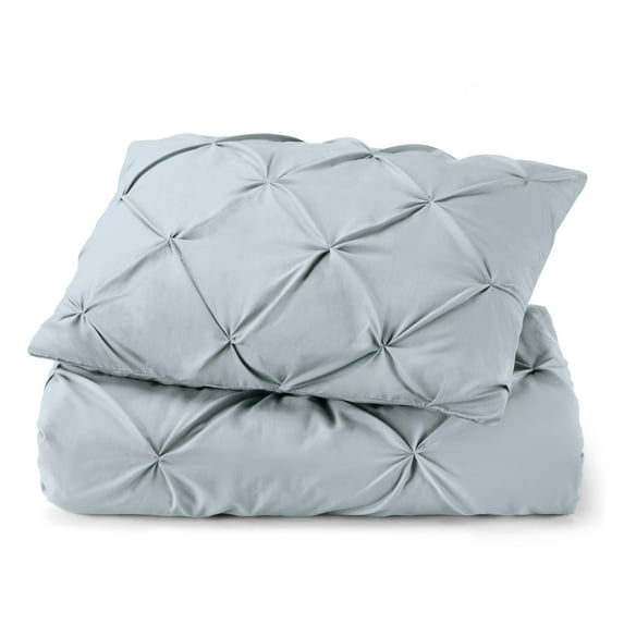 Nestl Pinch Pleat 3-piece Duvet Cover Set Steel Blue Twin 2 Piece