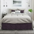 thumbnail image 1 of Nestl  Pinch Pleat Bed Skirt - Soft Premium Microfiber Ruffle Bed Skirt - 14" Tailored Pintuck Wrap Around Dust Ruffle Eggplant Purple Full, 1 of 5