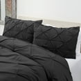 thumbnail image 1 of Nestl  Pinch Pleat Duvet and Comforter Set - Down Alternative Comforter and Ultra Soft Microfiber Duvet Set Black Queen 4 Piece, 1 of 5
