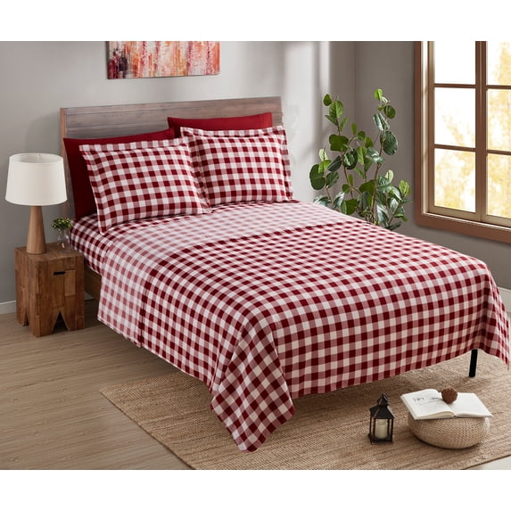 Nestl Printed Queen Sheet Set - Shrinkage and Fade Resistant- 6 Piece Soft Deep Pocket Bed Sheets, Microfiber