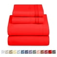 thumbnail image 1 of Nestl Queen Sheets Set, 1800 Series 4 Piece Sheets Queen Set, Luxury Soft Microfiber Queen Size Bed Sheets Set, Cherry Red, 1 of 9