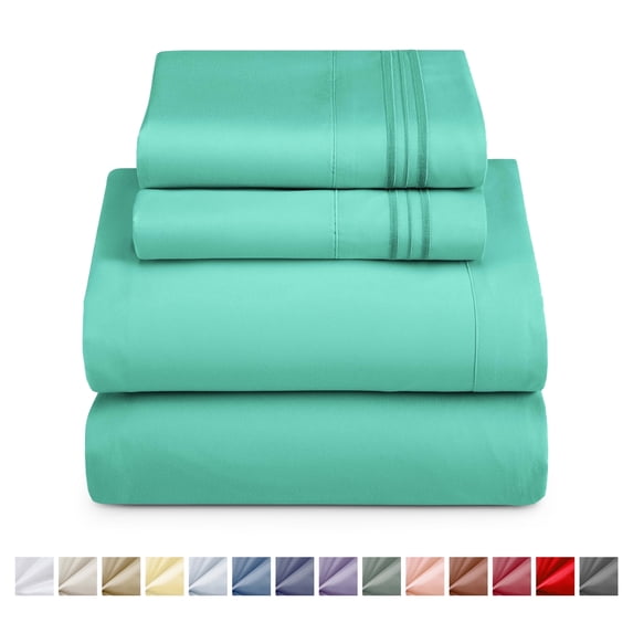 Nestl Queen Sheets Set, 1800 Series 4 Piece Sheets Queen Set, Luxury Soft Microfiber Queen Size Bed Sheets Set, Mint