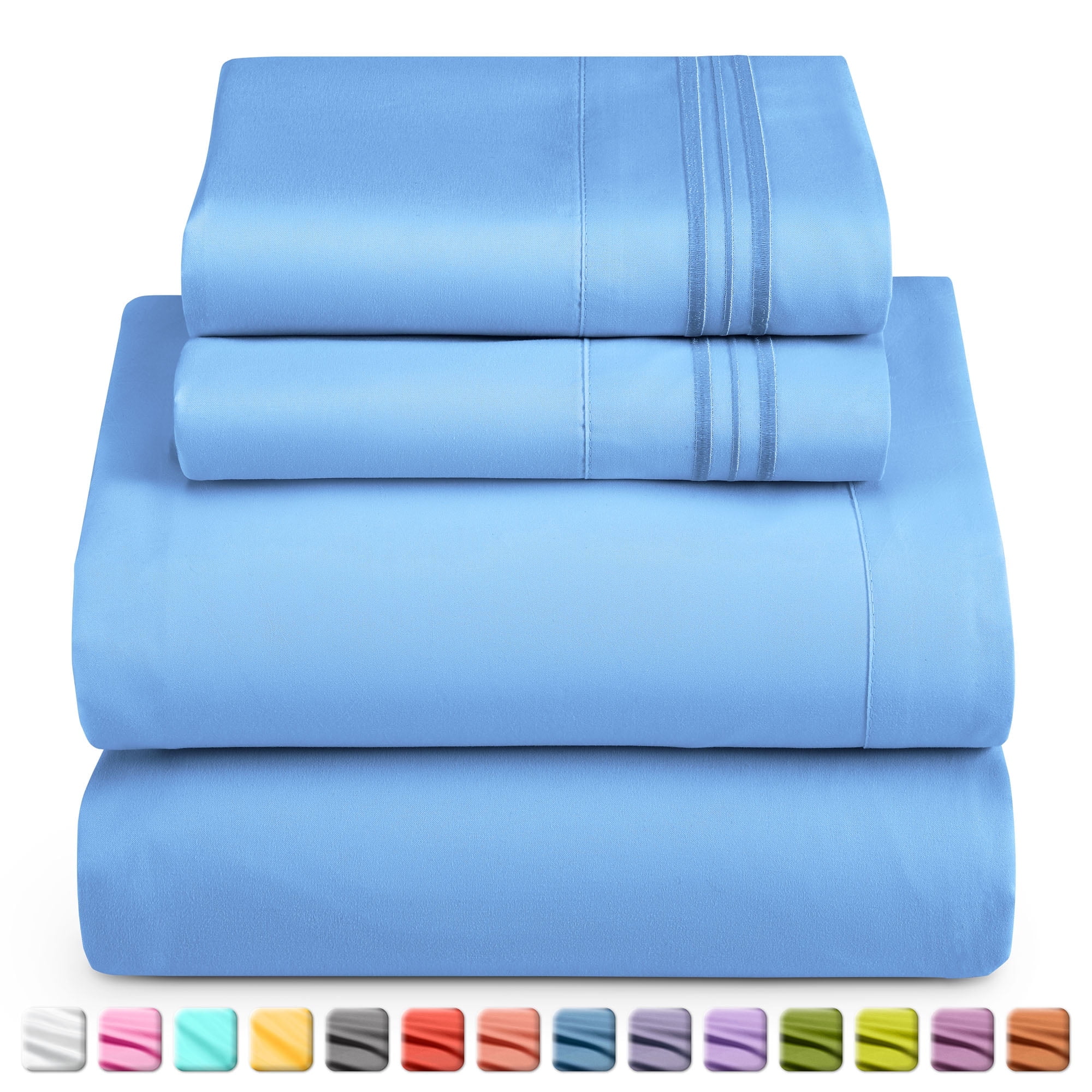Nestl Queen Sheets Set, 1800 Series Deep Pocket 4 Piece, Luxury Soft Microfiber Bed Sheets Set
