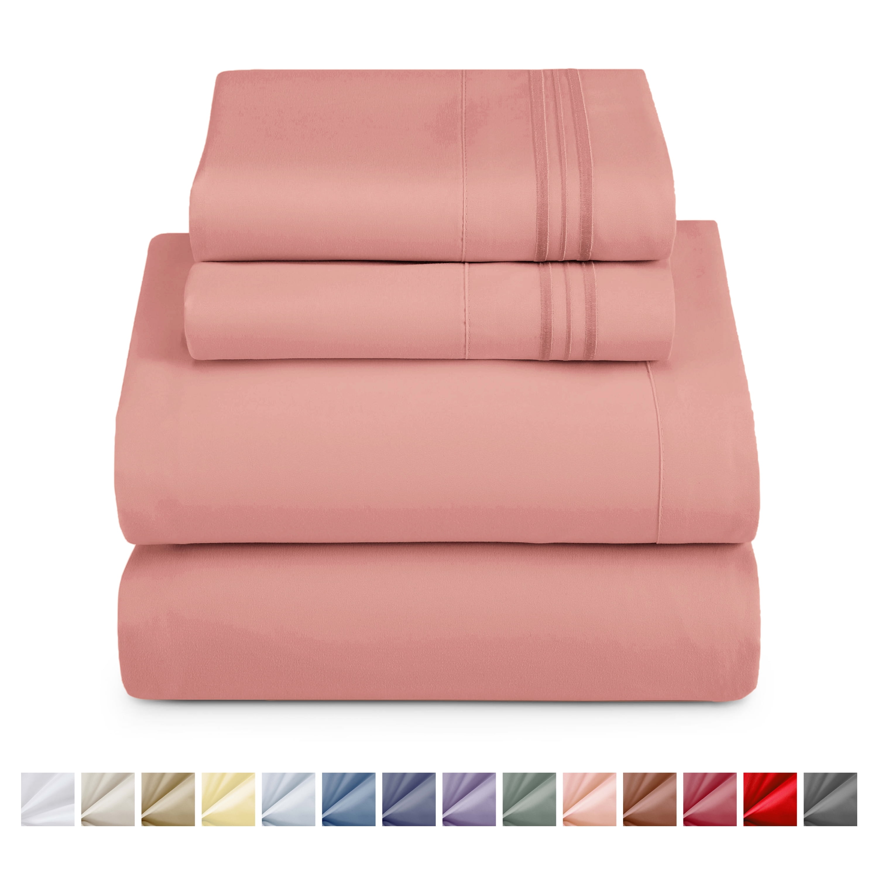 Nestl Queen Sheet Sets, 1800 Series Deep Pocket 4 Piece, Luxury Soft