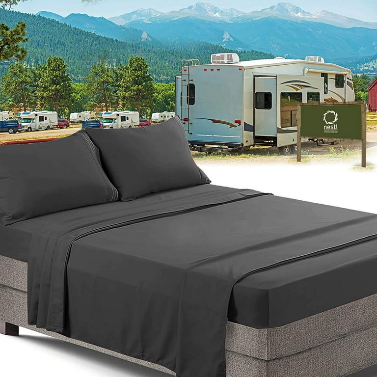 Nestl RV Short Queen Bed Sheets Set Bedding Sheets Set for Campers 6 Piece Bed Set Deep Pockets Fitted Sheet 100 Luxury Soft Microfiber