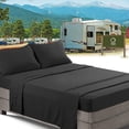 thumbnail image 1 of Nestl RV/Short Queen Bed Sheets Set Bedding Sheets Set for Campers, 6-Piece Bed Set, Deep Pockets Fitted Sheet, 100% Luxury Soft Microfiber 2 Bonus Pillowcases, Black, 1 of 5