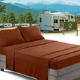 thumbnail image 1 of Nestl RV/Short Queen Bed Sheets Set Bedding Sheets Set for Campers, 6-Piece Bed Set, Deep Pockets Fitted Sheet, 100% Luxury Soft Microfiber 2 Bonus Pillowcases, Rust Orange, 1 of 5