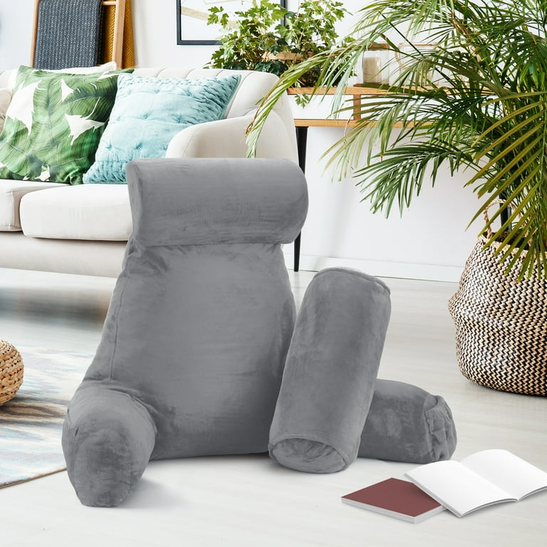 Nestl Reading Pillow, Backrest Pillows with Arms, Plush Back