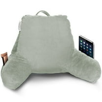 Nestl Reading Pillow, Backrest Pillows with Arms, Plush Back Pillow, Shredded Memory Foam Bed Rest Pillow, Small, Sage Green