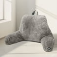 thumbnail image 1 of Nestl Reading Pillow, Backrest Pillows with Arms, Plush Faux Fur Back Pillow,&nbsp;Shredded Memory Foam Bed Rest Pillow, Gray, 1 of 9