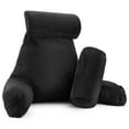thumbnail image 1 of Nestl Reading Pillow, Extra Large Bed Rest Pillow with Arms – Premium Shredded Memory Foam TV Pillow, Detachable Neck Roll & Lumbar Support Pillow - Black, 1 of 7