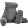 thumbnail image 1 of Nestl Reading Pillow, Extra Large Bed Rest Pillow with Arms – Premium Shredded Memory Foam TV Pillow, Detachable Neck Roll & Lumbar Support Pillow - Gray, 1 of 7