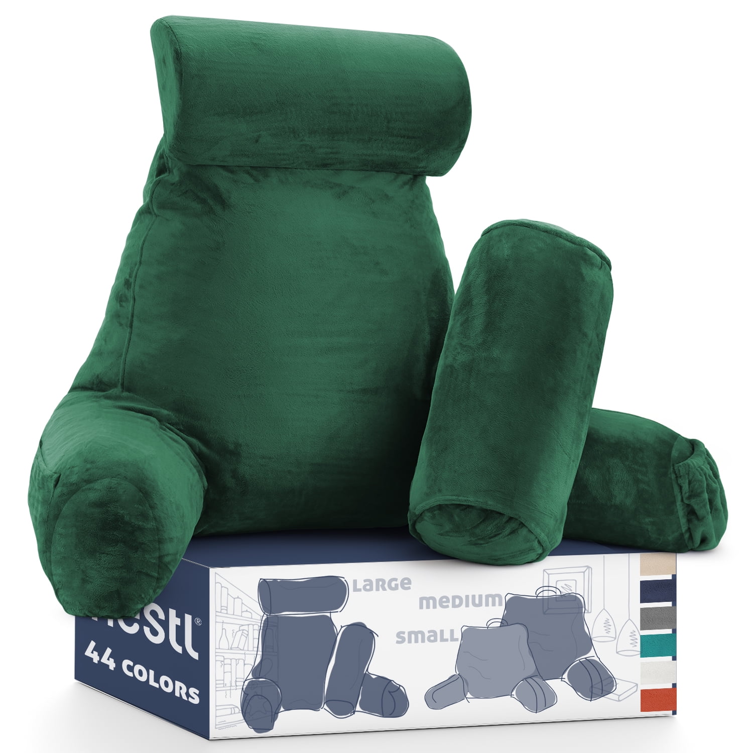 Nestl Reading Pillow, Extra Large Comfortable Bed Rest Pillow with Arms ...
