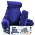 thumbnail image 1 of Nestl Reading Pillow, Extra Large Comfortable Bed Rest Pillow with Arms - Premium Shredded Memory Foam TV Pillow, Detachable Neck Roll & Lumbar Support Pillow - Royal Blue, 1 of 8