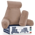 thumbnail image 1 of Nestl Reading Pillow, Extra Large Comfortable Bed Rest Pillow with Arms – Premium Shredded Memory Foam TV Pillow, Detachable Neck Roll & Lumbar Support Pillow - Taupe Sand, 1 of 8