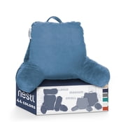 Nestl Reading Pillow for Kids & Teens, Bed Rest Back Pillow with Arms For Bed, Shredded Memory Foam Small Backrest Pillows, Blue Heaven
