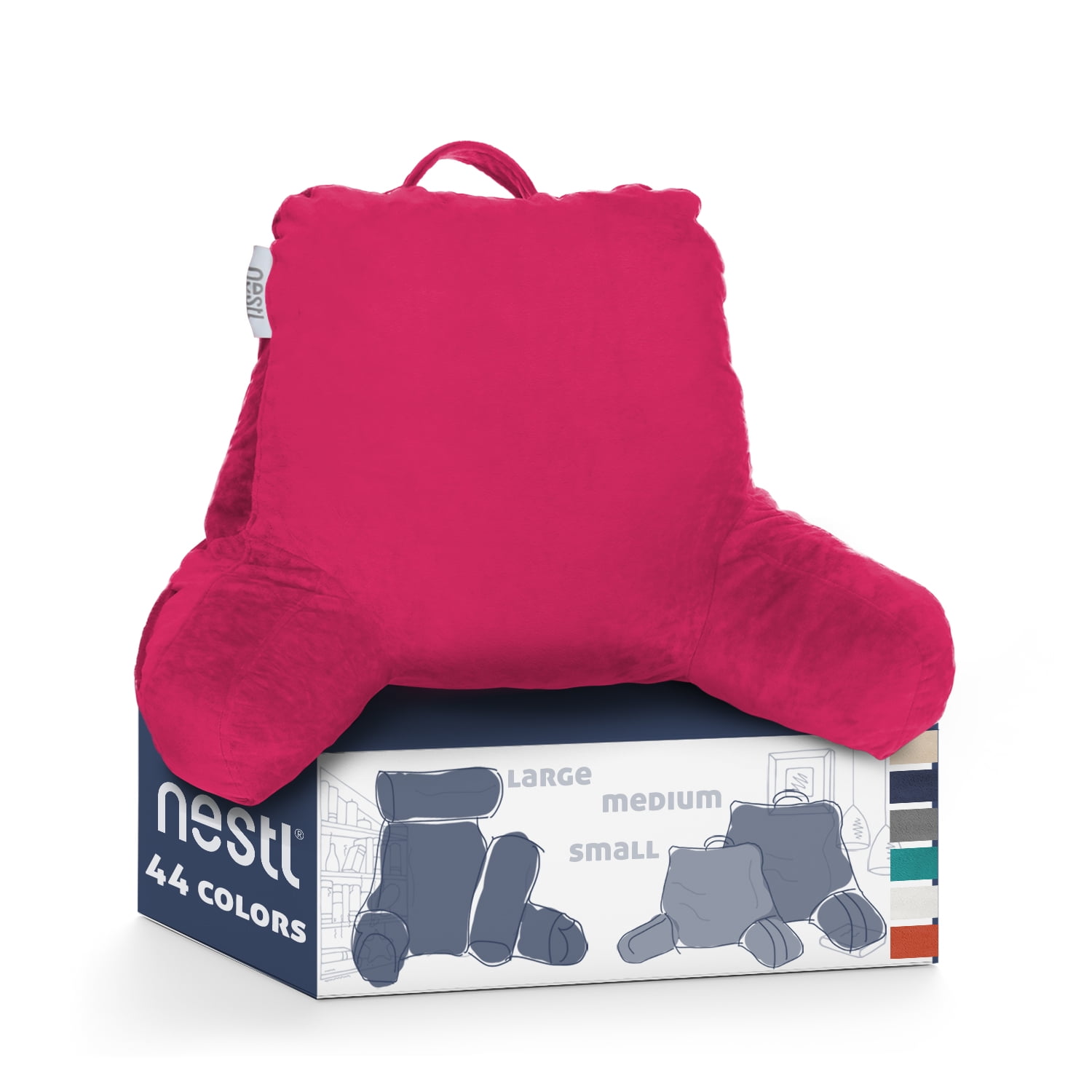 Nestl Reading Pillow for Kids Teens Bed Rest Pillows with Arms for Sitting in Bed Shredded Memory Foam Small Backrest Support Pillow Hot Pink Walmart Business Supplies