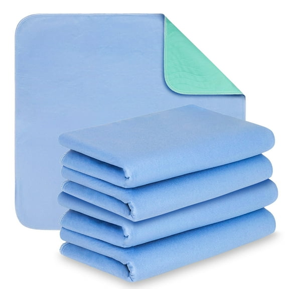 Nestl Reusable and Washable Incontinence Bed Pads, Waterproof Protective Bed Underpads, 34" x 36", 4 Pack