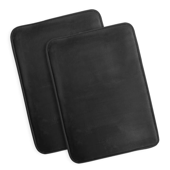 Nestl Set of 2 Absorbent Memory Foam Bath Mat Set Bathroom Rugs, Black, Small 17"x24"