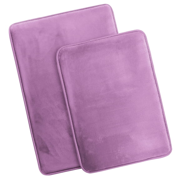 Nestl Set of 2 Absorbent Memory Foam Bath Mat Bathroom Rugs, Lavender Dream, Large Size 20"x32" Small Size 17”x24”