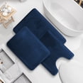 thumbnail image 1 of Nestl Set of 3 Absorbent Memory Foam Bath Mat Set Bathroom Rugs, Blue, Large 20"x32", Small 17"x24", Contour 24"x20", 1 of 8