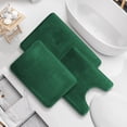 thumbnail image 1 of Nestl Set of 3 Absorbent Memory Foam Bath Mat Set Bathroom Rugs, Hunter Green, Large 20"x32", Small 17"x24", Contour 24"x20", 1 of 8