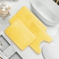 "Nestl Luxury Quick Dry Memory Foam Bath Mat Set of 3, Mellow Yellow, Large 20""x32"", Small 17
