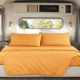 thumbnail image 1 of Nestl Sheets Set, 1800 Series Deep Pocket 4 Piece, Luxury Soft Microfiber RV Short Queen Sheets Set, APRICOT ORANGE sheets, 1 of 14