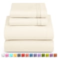 thumbnail image 1 of Nestl Sheets Set, Instantly Soft, Deep Pocket 4 Piece, Luxury Soft Microfiber RV Short Queen Sheets Set, Off White Off White, 1 of 6