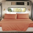 thumbnail image 1 of Nestl Sheets Set, 1800 Series Deep Pocket 4 Piece, Luxury Soft Microfiber RV Short Queen Sheets Set, RUST ORANGE BROWN, 1 of 8