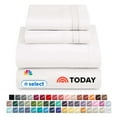 thumbnail image 1 of Nestl Sheets Set, 1800 Series Deep Pocket 4 Piece, Luxury Soft Microfiber RV Short Queen Sheets Set, White White, 1 of 6