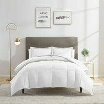 Nestl Soft Down Alternative Comforter, Full/Queen, White, Quilted Bedding Duvet Insert