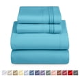 thumbnail image 1 of Nestl Split King Sheets For Adjustable Bed, 5 Piece Instantly Soft, Soft Microfiber Deep Pocket Split King Sheets Set, Beach Blue, 1 of 11