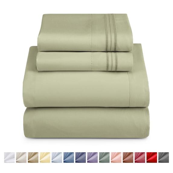 Nestl Split King Sheets For Adjustable Bed, 5 Piece Instantly Soft, Soft Microfiber Deep Pocket Split King Sheets Set, Sage Green